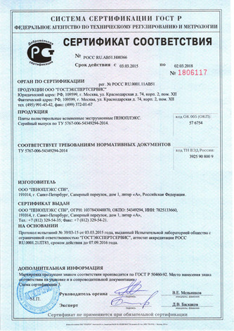 Сертификат термопанели.