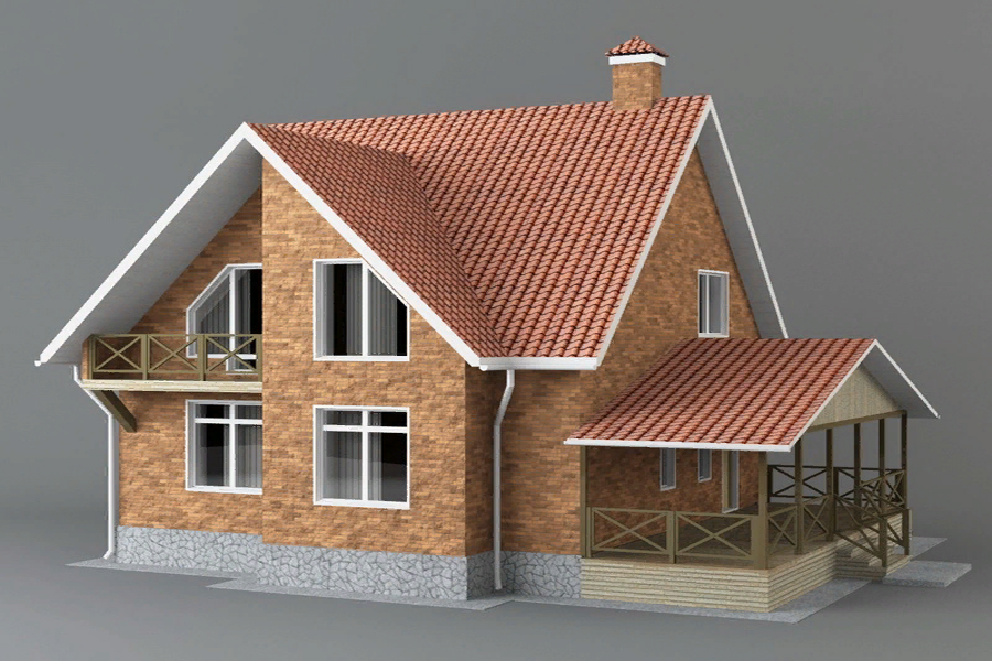 3D визуализация отделки фасада дома